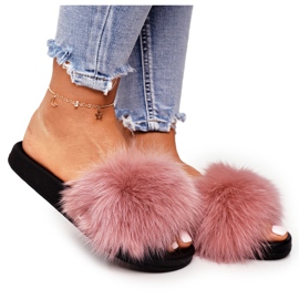 PS1 Damen Hausschuhe mit Fell Rosa Belmondo