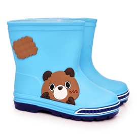 Kinder Gummistiefel mit Teddybär Hellblau