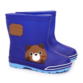 Kinder Regenstiefel mit Teddybär navy blau