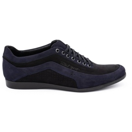 Polbut Herren Freizeitschuhe 2101P Marineblau Nubuk mit Schwarz