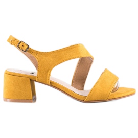 Kylie Gelbe Sandalen auf niedriger Stange