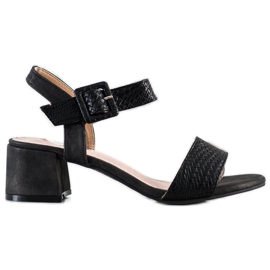 Kylie Geflochtene Sandalen mit hohem Absatz schwarz