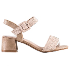 Kylie Geflochtene Sandalen mit hohem Absatz braun
