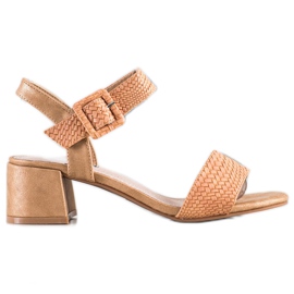 Kylie Geflochtene Sandalen mit hohem Absatz braun