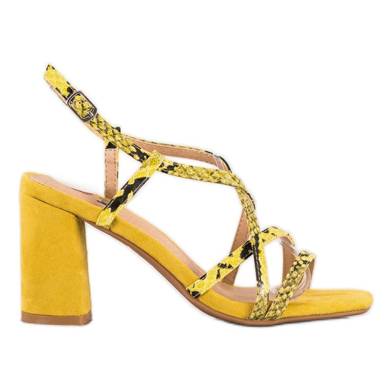 Kylie Sandalen mit Schlangenmuster gelb