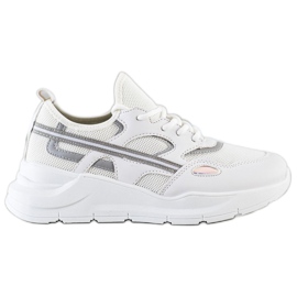 SHELOVET Lässige weiße Turnschuhe grau