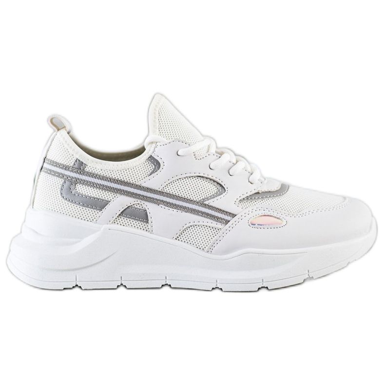 SHELOVET Lässige weiße Turnschuhe grau