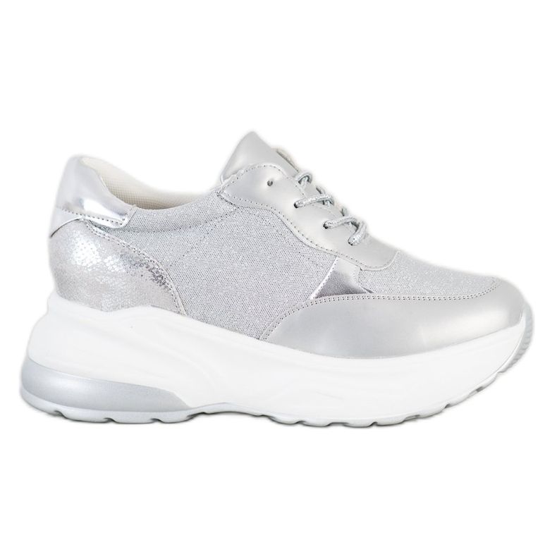 Bestelle Silberne Sneaker mit Glitzer silber- grau