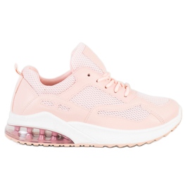 SHELOVET Powder Sneakers mit Mesh rosa