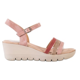 Kylie Keilsandalen beige rosa