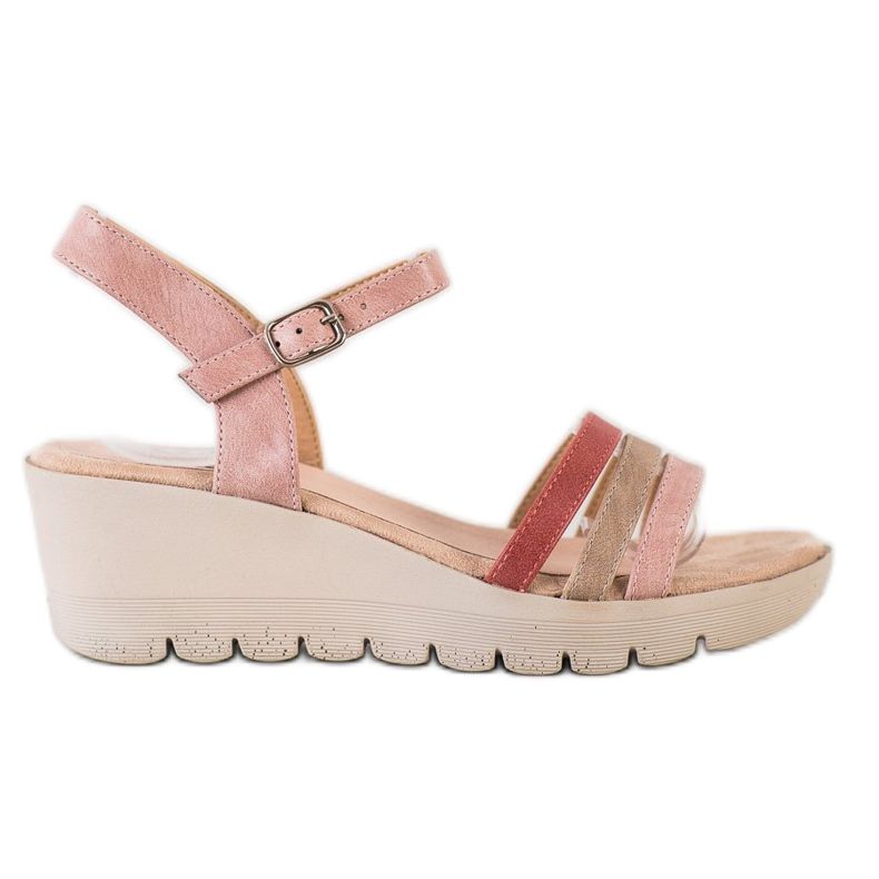 Kylie Keilsandalen beige rosa