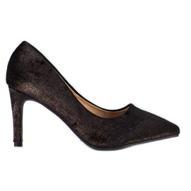 Kylie Stylische Wildleder-Heels schwarz golden