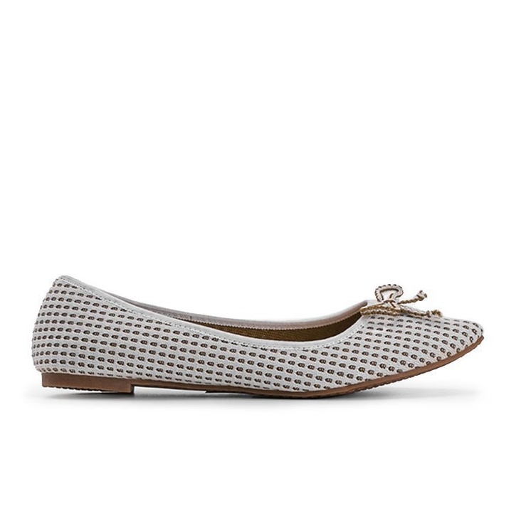 Del Amor Ballerinas aus beigem Stoff