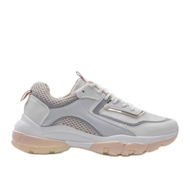 Sportschuhe in Weiß und Beige 9796 grau golden