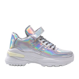 Silberne holografische Lollypop-Turnschuhe silber-