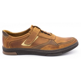 Polbut Herren Freizeitschuhe aus Leder 2102 camel braun