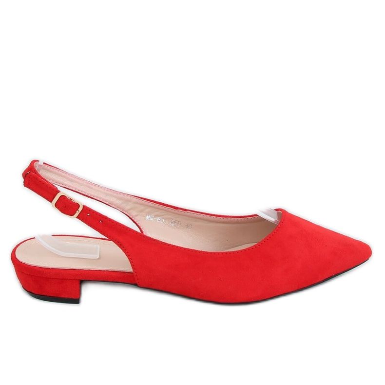 Rote Ballerinas mit offenem Absatz MM-801 Rot