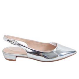 Silver MM-801 Silver Ballerinas mit offenen Absätzen silber-