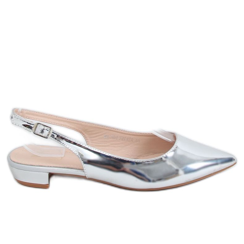 Silver MM-801 Silver Ballerinas mit offenen Absätzen silber-