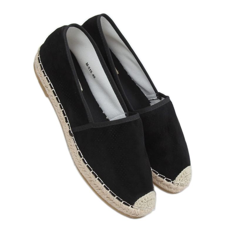 Schwarze Damen Espadrilles M-515 Schwarz