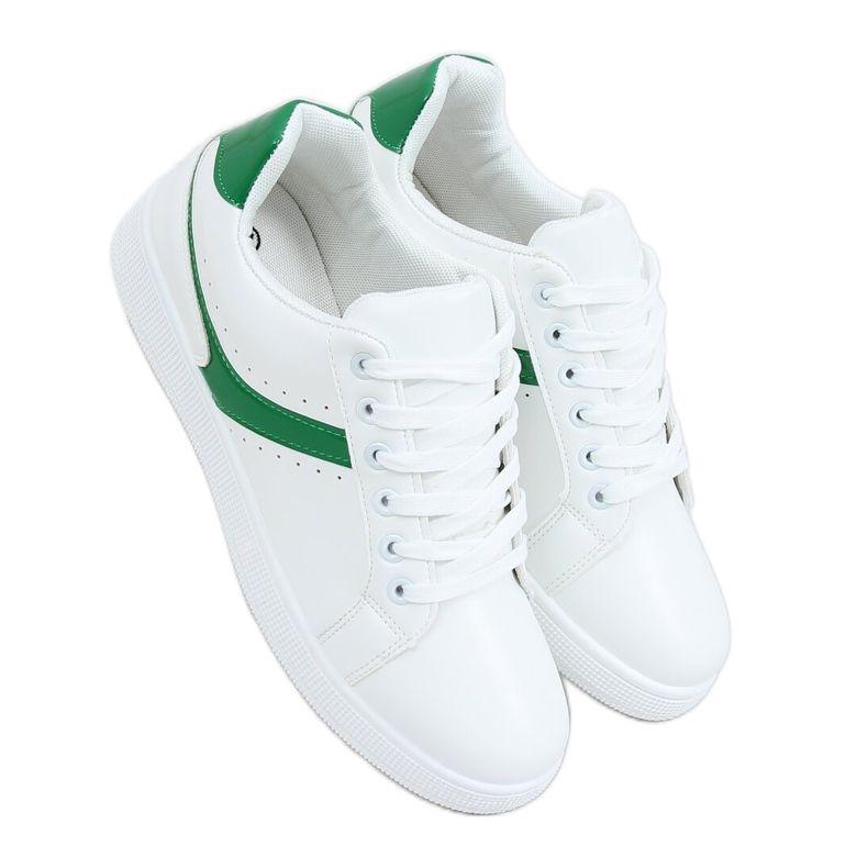 Weiße Damen Sneaker 999-52 Grün