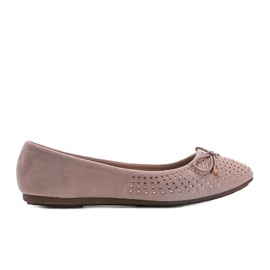 Rosa Wildleder Ballerinas mit Larissa Zirkonia