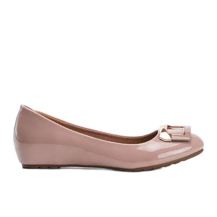 Lackierte nackte Lillie Ballerinas beige
