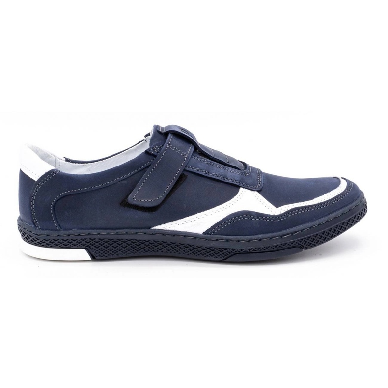 Polbut Herren Freizeitschuhe aus Leder 2102 marineblau mit weiß navy blau