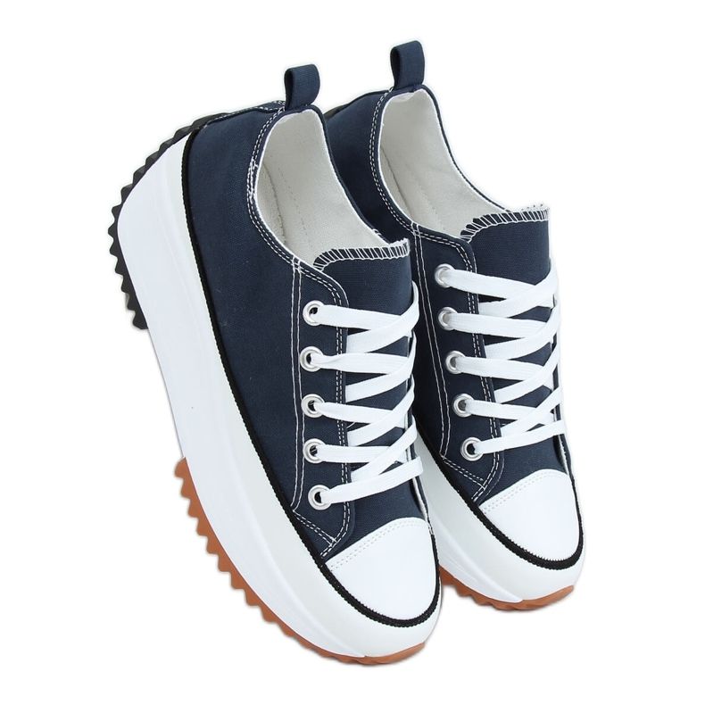Designer-Sneaker mit marineblauer VL137P D.BLUE-Sohle navy blau