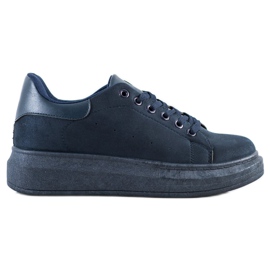 SHELOVET Wildleder-Sneaker auf der Plattform navy blau blau