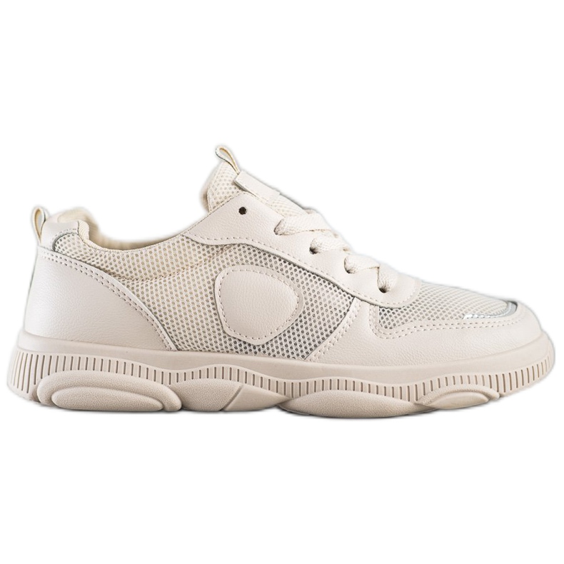 Ideal Shoes Beige Sneakers mit Mesh