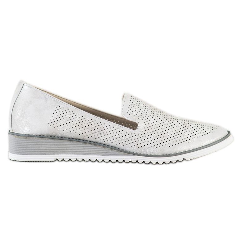 Goodin Durchbrochene Lederlords silber- grau