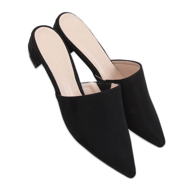 Schwarze Mandel-Hausschuhe MM-799 Schwarz