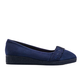 Wildleder-Ballerinas an der Maritza-Keilferse marineblau