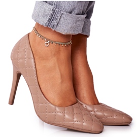 PS1 Elegante Steppstilettos Hellbraun Rosanna