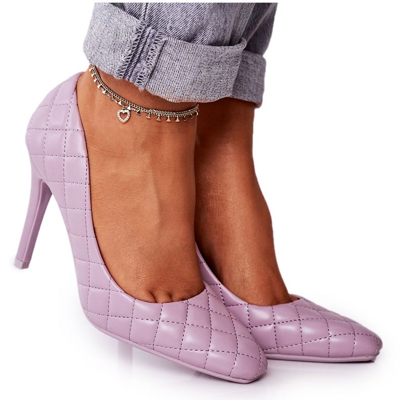 PS1 Elegante violett gesteppte Stilettos Rosanna