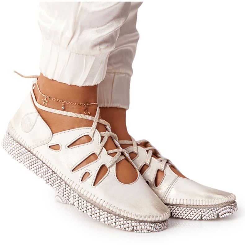 Damen Lederschuhe Maciejka Beige-Gold 04449-25 golden