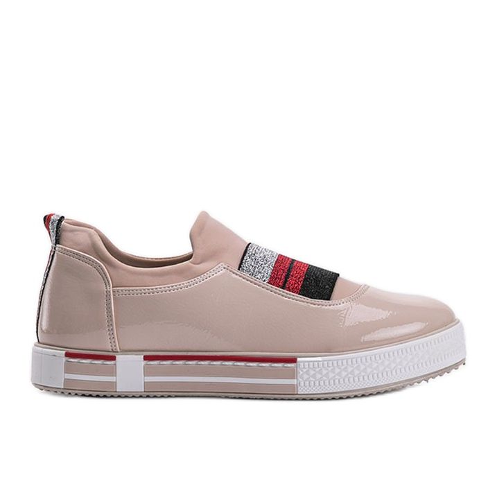 Jayde lackierte beige Turnschuhe