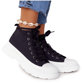FB2 Hohe Sneakers für Damen auf einer großen Sohle Schwarz Trissy