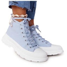 FB2 Hohe Sneakers für Damen auf einer großen Sohle Blau Trissy