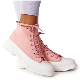 FB2 Hohe Sneakers für Damen auf einer großen Sohle rosa Trissy