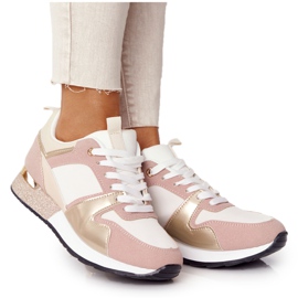 Damen Sportschuhe Sneaker Beige Mit Brokat Belinda mehrfarbig