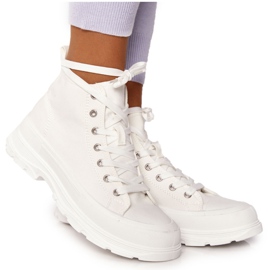 FB2 Hohe Sneakers für Damen Weiß Trissy auf einer großen Sohle