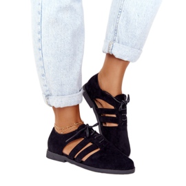 Damen Brogues mit Ausschnitten Schwarz Lu Boo