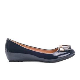 Marineblau lackierte Lillie Ballerinas