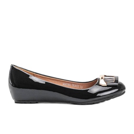 Schwarz lackierte Lillie Ballerinas