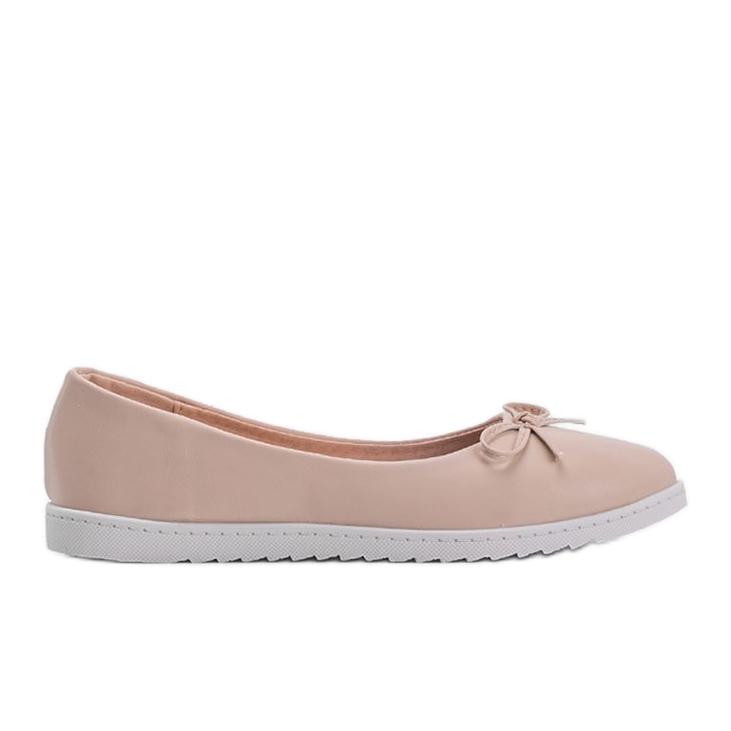 Beige Ballerinas für Damen mit Bridget-Schleife