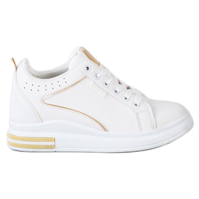 SHELOVET Weiße Schuhe mit verstecktem Keil