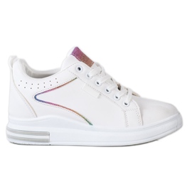 SHELOVET Weiße Schuhe mit verstecktem Keil