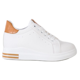 Ideal Shoes Sneakers mit Keilabsatz im Frühling weiß